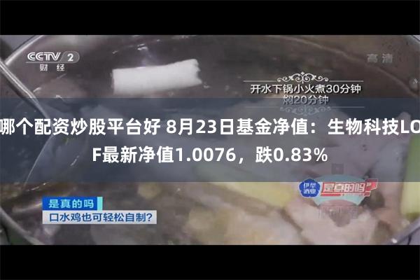 哪个配资炒股平台好 8月23日基金净值：生物科技LOF最新净值1.0076，跌0.83%