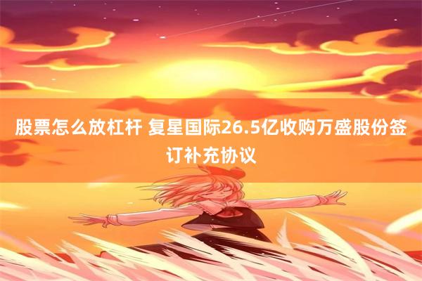 股票怎么放杠杆 复星国际26.5亿收购万盛股份签订补充协议