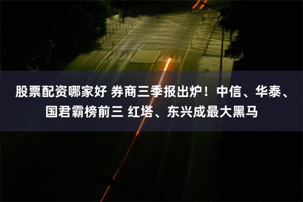 股票配资哪家好 券商三季报出炉！中信、华泰、国君霸榜前三 红塔、东兴成最大黑马